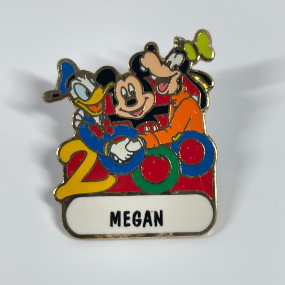 Disney Pin Walt Disney World 2000 Megan Mickey Donald Goofy Millennium Vintage